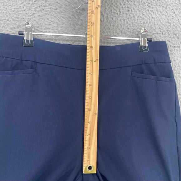 Chicos Pants Womens 0 US 4 Navy Stretch Pull On 4 Pockets Straight Leg Office - Picture 9 of 12